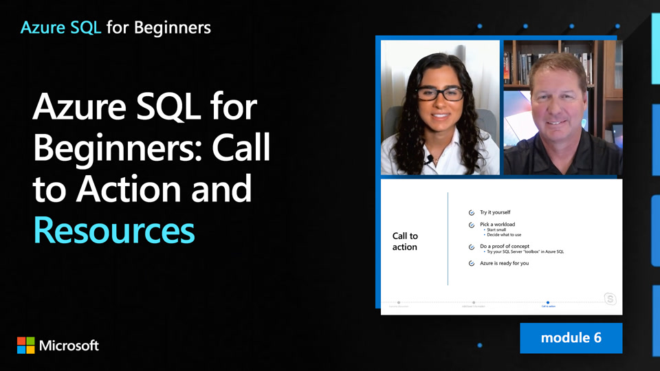 Azure SQL for beginners: Call to Action and Resources (61 of 61)