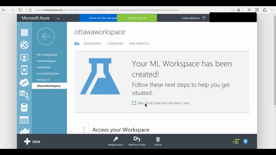 Creating a Machine Learning Workspace | MSFTHacks | Channel 9