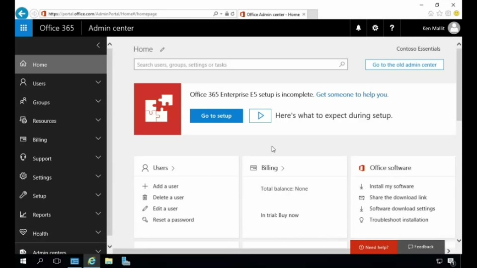 Windows Server 2016 Essentials Office 365 Integration Demo