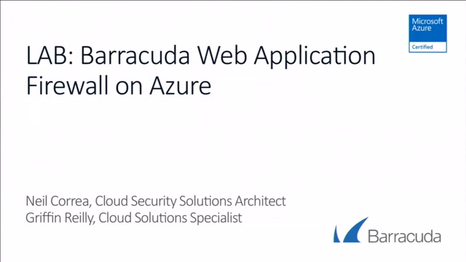 Barracuda Web Application Firewall Waf Virtual Lab Azure Marketplace Hands On Labs Channel 9