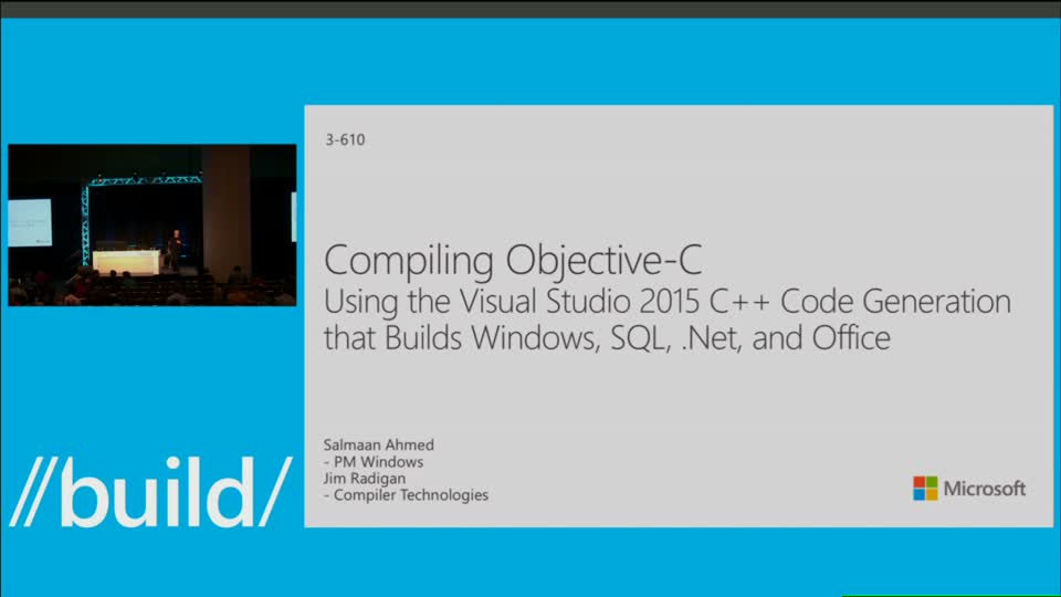 Compiling Objective C Using The Visual Studio 15 C Code Generation That Builds Windows Sql Net And Office Build 15 Channel 9